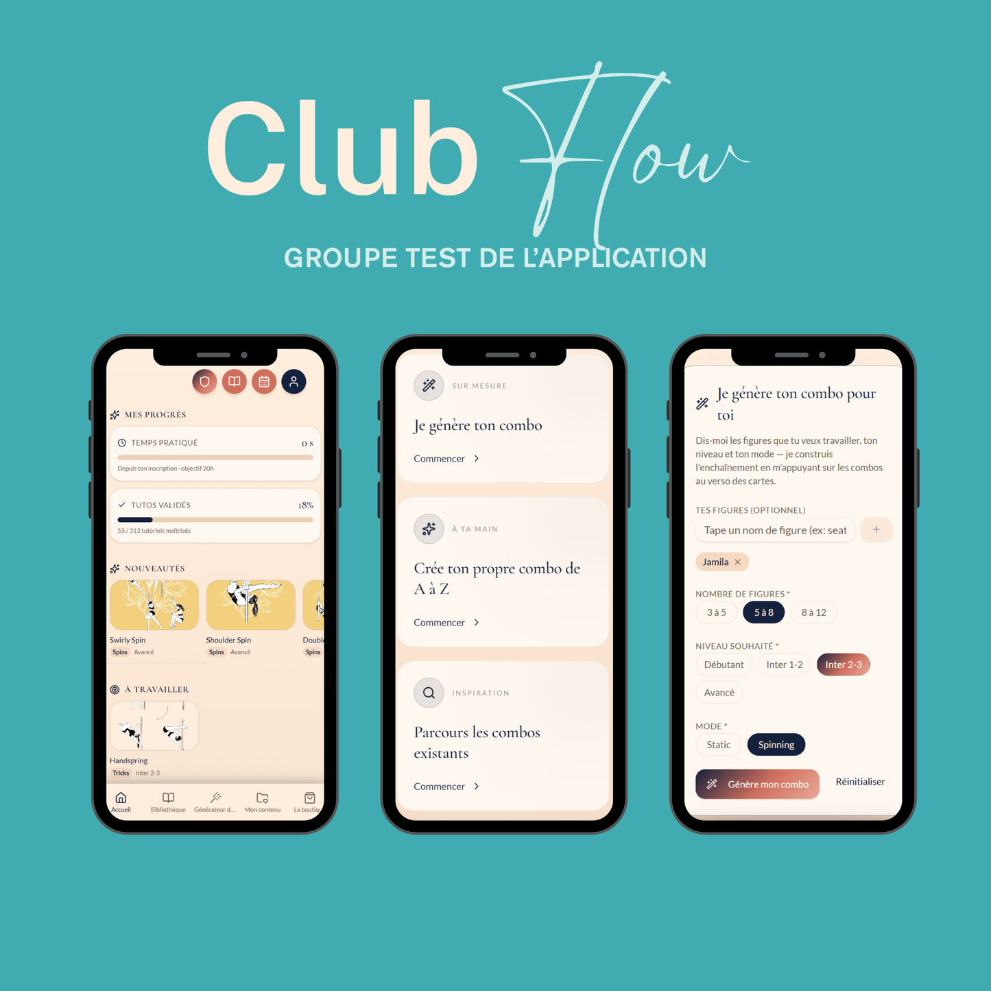 Préventes application - groupe test